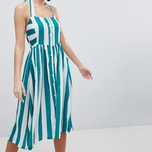 NWT ASOS halterneck striped midi dress